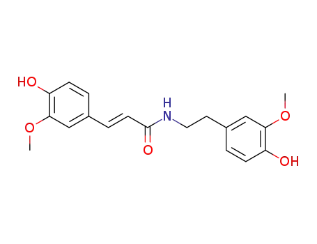 Molecular Structure of 83608-86-0 (3-(4-hydroxy-3-methoxyphenyl)-N-(2-(4-hydroxy-3-methoxyphenyl)ethyl)-2-propenamide)