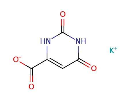 24598-73-0,Potassium orotate,4-Pyrimidinecarboxylicacid, 1,2,3,6-tetrahydro-2,6-dioxo-, monopotassium salt (9CI);Orotic acid,monopotassium salt (8CI);Ba 2658;Dioron;Oropur;Orotic acid potassium salt;Uracil-4-carboxylic acid potassium salt;
