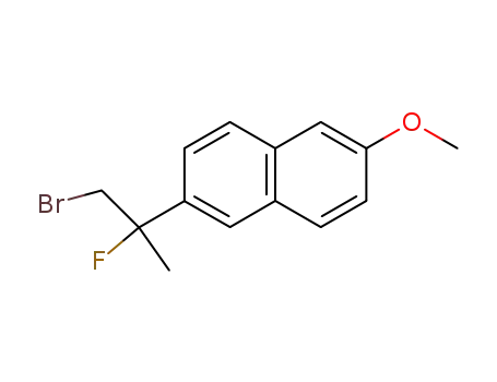 Molecular Structure of 182816-10-0 (2-(2-Bromo-1-fluoro-1-methyl-ethyl)-6-methoxy-naphthalene)