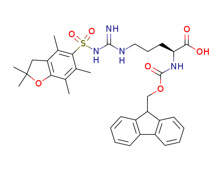 187618-60-6,Fmoc-D-Arg(Pbf)-OH,N'-[(2,3-Dihydro-2,2,4,6,7-pentamethyl-5-benzofuranyl)sulfonyl]-N-[(9H-fluoren-9-ylmethoxy)carbonyl]-D-arginine;