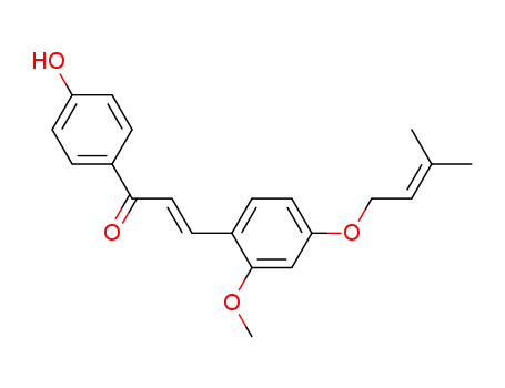 (2E)-1-(4-hydroxyphenyl)-3-{2-methoxy-4-[(3-methylbut-2-en-1-yl)oxy]phenyl}prop-2-en-1-one