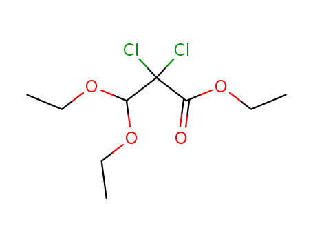 Molecular Structure of 160663-37-6 (2,2-Dichloro-3,3-diethoxy-propionic acid ethyl ester)