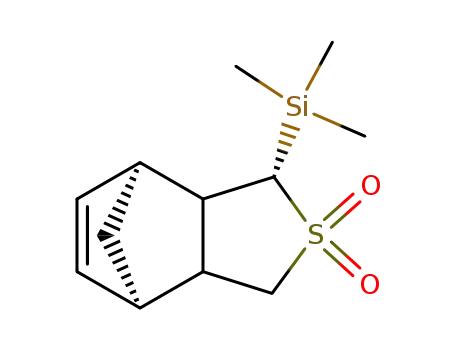 Molecular Structure of 86593-81-9 (((1S,3R,7R)-4,4-Dioxo-4λ<sup>6</sup>-thia-tricyclo[5.2.1.0<sup>2,6</sup>]dec-8-en-3-yl)-trimethyl-silane)