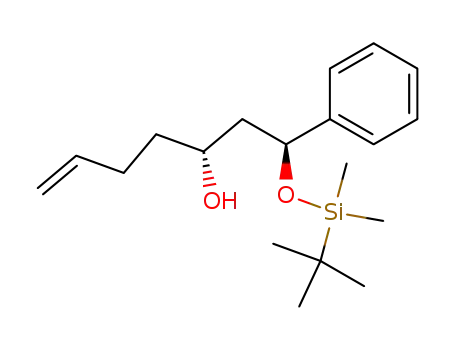 Molecular Structure of 491837-40-2 ((1S,3R)-1-(tert-butyldimethylsilanoxy)-1-phenylhept-6-en-3-ol)