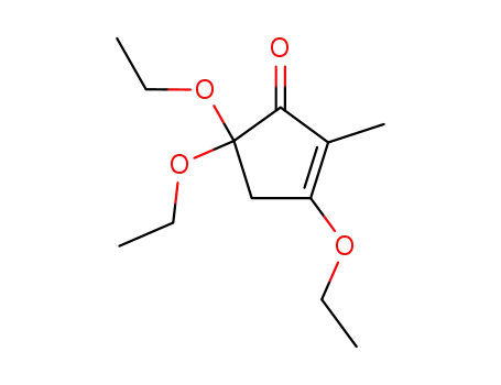 Molecular Structure of 18369-43-2 (2-Cyclopenten-1-one, 3,5,5-triethoxy-2-methyl-)