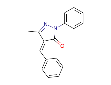 Molecular Structure of 39143-05-0 (3H-Pyrazol-3-one, 2,4-dihydro-5-methyl-2-phenyl-4-(phenylmethylene)-,
(Z)-)