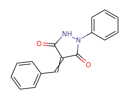 Molecular Structure of 15083-26-8 ((4Z)-4-benzylidene-1-phenylpyrazolidine-3,5-dione)