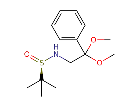 Molecular Structure of 1386376-70-0 ((R)-N-tert-butanesulfinyl 2,2-dimethoxy-2-phenylethylamine)
