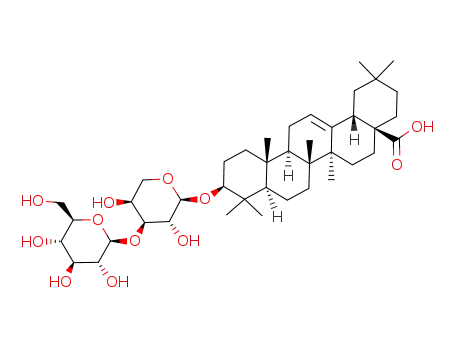Molecular Structure of 101021-00-5 (Olean-12-en-28-oicacid, 3-[(3-O-b-D-glucopyranosyl-a-L-arabinopyranosyl)oxy]-, (3b)-)