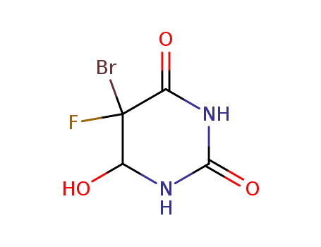 Molecular Structure of 1820-76-4 (5-bromo-5-fluoro-6-hydroxydihydropyrimidine-2,4(1H,3H)-dione)