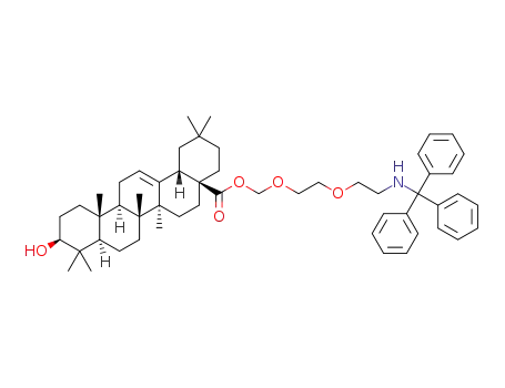 Molecular Structure of 1310058-23-1 ({2-[2-(triphenylmethyl)aminoethoxy]ethoxy}methyl olean-12-en-28-oate)