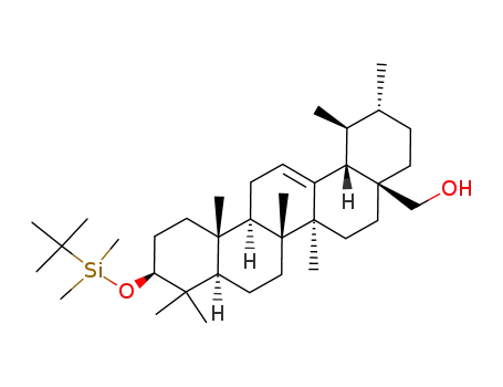 Molecular Structure of 197500-55-3 ((3β)-3-{[(1,1-dimethylethyl)dimethylsilyl]oxy}-urs-12-en-28-ol)