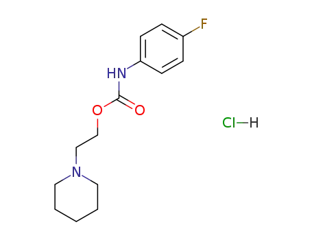 Molecular Structure of 117872-31-8 ((4-Fluoro-phenyl)-carbamic acid 2-piperidin-1-yl-ethyl ester; hydrochloride)