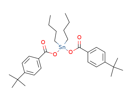 20556-89-2,dibutylbis[(p-tert-butylbenzoyl)oxy]stannane,Stannane,dibutylbis[(p-tert-butylbenzoyl)oxy]- (8CI); Stannane,dibutylbis[[4-(1,1-dimethylethyl)benzoyl]oxy]- (9CI); Benzoic acid,p-tert-butyl-, dibutylstannylene deriv. (8CI); Dibutyltinbis(p-tert-butylbenzoate)