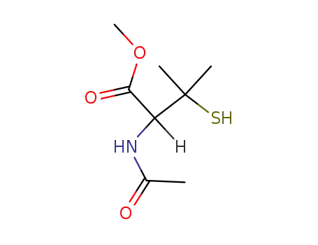 Molecular Structure of 39239-85-5 (methyl 2-acetamido-3-mercapto-3-methylbutanoate)