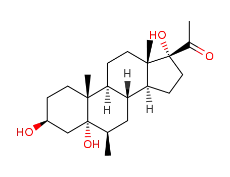 Molecular Structure of 113665-92-2 (3β,5,17-trihydroxy-6β-methyl-5α-pregnan-20-one)