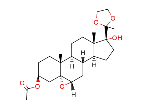 Molecular Structure of 19699-75-3 (3β-acetoxy-20,20-ethanediyldioxy-5,6α-epoxy-5α-pregnan-17-ol)