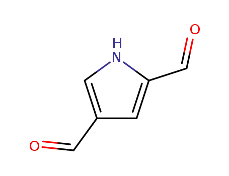 Molecular Structure of 23999-91-9 (1H-Pyrrole-2,4-dicarboxaldehyde)