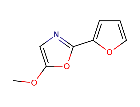 Molecular Structure of 121262-24-6 (2-Furan-2-yl-5-methoxy-oxazole)