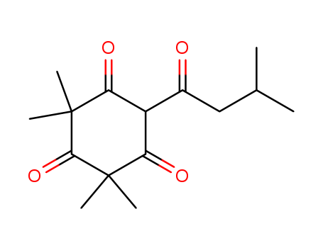 567-75-9,leptospermone,Isovaleroylsyncarpic acid;6-isovaleryl-2,2,4,4-tetramethyl-cyclohexane-1,3,5-trione;1,3,5-Cyclohexanetrione,6-isovaleryl-2,2,4,4-tetramethyl;leptospermone;6-Isovaleryl-2,2,4,4-tetramethyl-cyclohexan-1,3,5-trion;6-Isovaleryl-2,2,4,4-tetramethyl-1,3,5-cyclohexanetrione;Leptospermon;