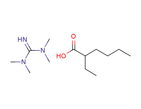 Molecular Structure of 4347-99-3 (2-Ethylhexanoic acid, compound with 1,1,3,3-tetramethylguanidine (1:1))