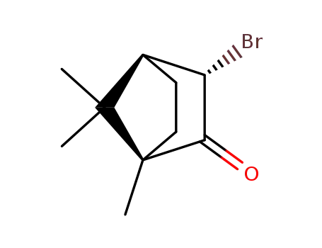 Molecular Structure of 10293-06-8 ((1R-endo)-3-Bromo-1,7,7-trimethylbicyclo[2.2.1]heptan-2-one)