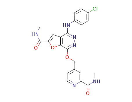 Molecular Structure of 332012-41-6 (4-(4-chlorophenylamino)-2-methylaminocarbonyl-7-(2-methylaminocarbonyl-4-pyridylmethoxy)-furo[2,3-d]pyridazine)