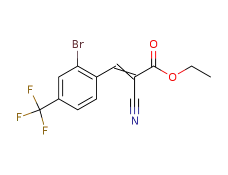 Molecular Structure of 85118-34-9 (ethyl 3-[2-bromo-4-(trifluoromethyl)phenyl]-2-cyanoacrylate)