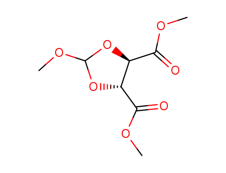 Molecular Structure of 112193-23-4 ((4R,5R)-2-methoxy-[1,3]dioxolane-4,5-dicarboxylic acid dimethyl ester)