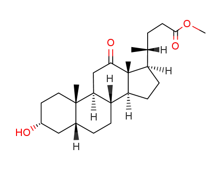 Molecular Structure of 28050-47-7 (3α-hydroxy-12-oxo-5β-cholan-24-oic acid methyl ester)