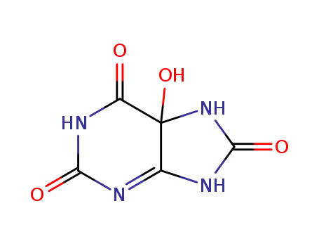 Molecular Structure of 6960-30-1 (5-hydroxy-5,7-dihydro-1H-purine-2,6,8(3H)-trione)