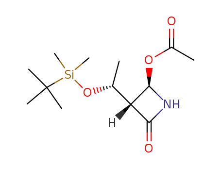 Molecular Structure of 76855-69-1 ((3S,4R)-4-Acetoxy-3-[(R)-1-(tert-butyldimethylsilyloxy)ethyl]azetidin-2-one)