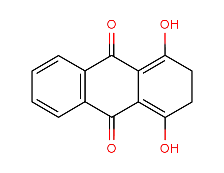 Molecular Structure of 40498-13-3 (2,3-dihydro-1,4-dihydroxyanthraquinone)