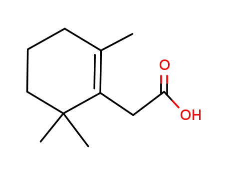 Molecular Structure of 472-68-4 (1-Cyclohexene-1-acetic acid, 2,6,6-trimethyl-)