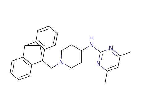 Molecular Structure of 771447-77-9 (2-[1-(9,10-Dihydro-9,10-methanoanthracen-9-ylmethyl)-4-piperidylamino]-4,6-dimethylpyrimidine)