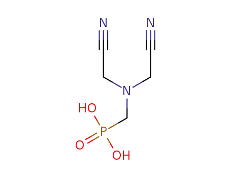 Molecular Structure of 76127-84-9 (N,N-bis(cyanomethyl)aminomethylphosphonic acid)