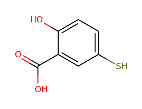 Molecular Structure of 58765-12-1 (Benzoic acid, 2-hydroxy-5-mercapto-)