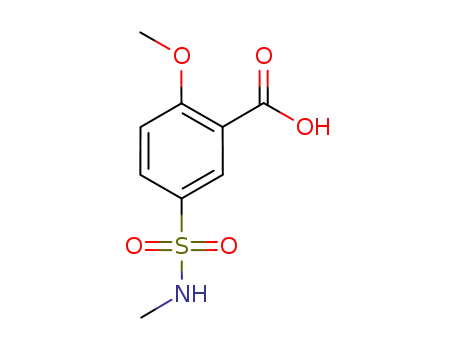 Molecular Structure of 51887-56-0 (2-methoxy-5-[(methylamino)sulphonyl]benzoic acid)