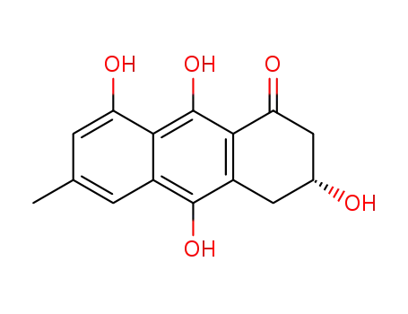 Molecular Structure of 1396259-15-6 ((R)-3,8,9,10-tetrahydroxy-6-methyl-3,4-dihydroanthracen-1(2H)-one)
