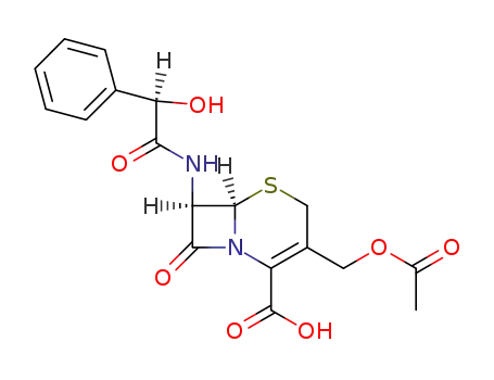 Molecular Structure of 51818-85-0 ([6R-[6alpha,7beta(R*)]]-3-(acetoxymethyl)-7-(hydroxyphenylacetamido)-8-oxo-5-thia-1-azabicyclo[4.2.0]oct-2-ene-2-carboxylic acid)
