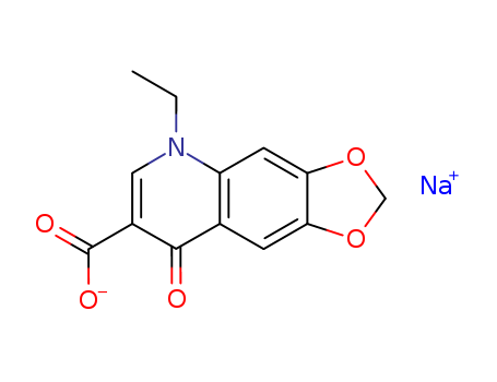 1,3-Dioxolo[4,5-g]quinoline-7-carboxylicacid, 5-ethyl-5,8-dihydro-8-oxo-, sodium salt (1:1)