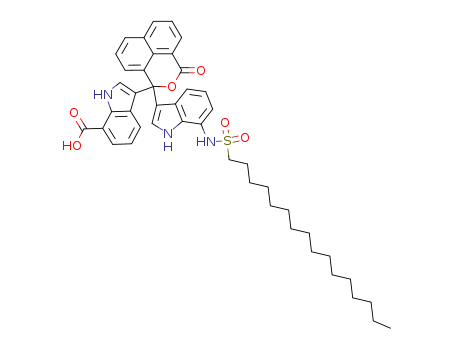 1H-Indole-7-carboxylicacid,3-[1-[7-[(hexadecylsulfonyl)amino]-1H-indol-3-yl]-3-oxo-1H,3H-naphtho[1,8-cd]pyran-1-yl]-