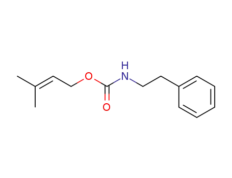 Molecular Structure of 648910-19-4 (Carbamic acid, (2-phenylethyl)-, 3-methyl-2-butenyl ester)