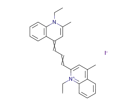 Molecular Structure of 52260-69-2 (1-ethyl-2-[3-(1-ethyl-2-methyl-4(1H)-quinolylidene)prop-1-enyl]-4-methylquinolinium iodide)