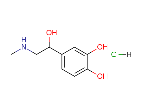 329-63-5,DL-ADRENALINE HYDROCHLORIDE,1,2-Benzenediol,4-[1-hydroxy-2-(methylamino)ethyl]-, hydrochloride (9CI);1,2-Benzenediol,4-[1-hydroxy-2-(methylamino)ethyl]-, hydrochloride, (?à)-;Benzyl alcohol,3,4-dihydroxy-a-[(methylamino)methyl]-,hydrochloride, (?à)-(8CI);Asthmanefrin;Vaponefrin;dl-Adrenaline hydrochloride;dl-Epinephrinehydrochloride;
