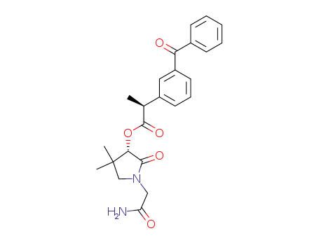 Molecular Structure of 362470-63-1 ((S)-2-(3-Benzoyl-phenyl)-propionic acid (S)-1-carbamoylmethyl-4,4-dimethyl-2-oxo-pyrrolidin-3-yl ester)