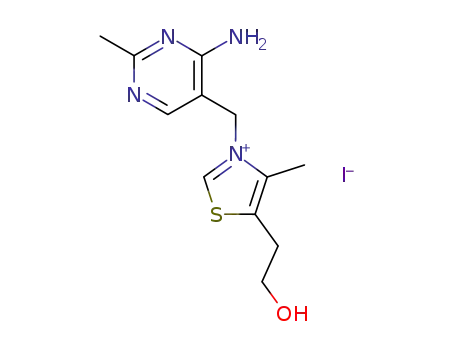 Molecular Structure of 33232-06-3 (3-[(4-amino-2-methylpyrimidin-5-yl)methyl]-5-(2-hydroxyethyl)-4-methylthiazolium iodide)