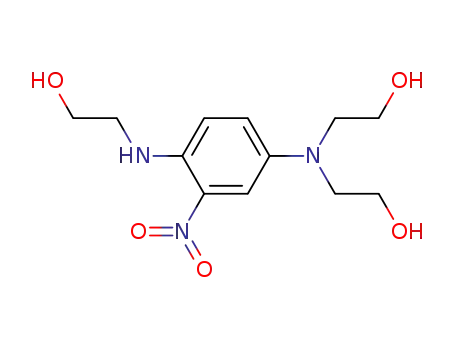 Molecular Structure of 33229-34-4 (2,2'-((4-((2-Hydroxyethyl)amino)-3-nitrophenyl)imino)bisethanol)