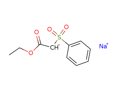 Molecular Structure of 75850-40-7 (Acetic acid, (phenylsulfonyl)-, ethyl ester, ion(1-), sodium)