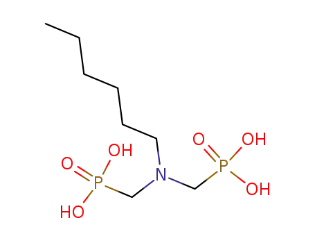 Molecular Structure of 5995-29-9 ([(hexylimino)bis(methylene)]bisphosphonic acid)